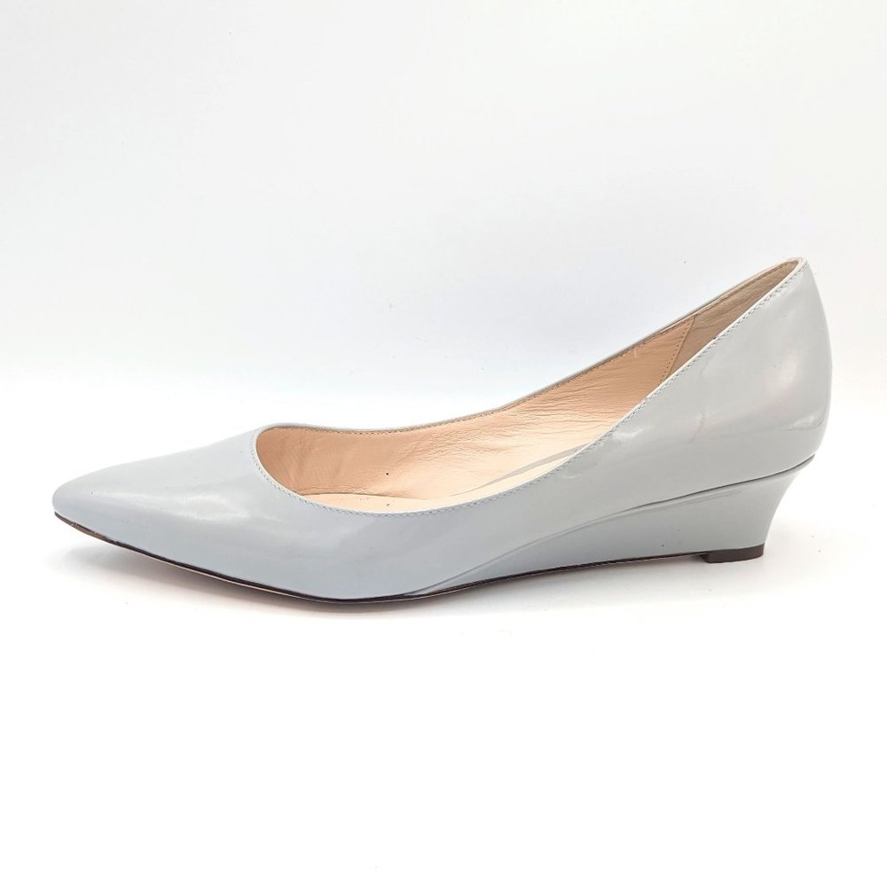 Cole Haan Grand OS Sylvia Patent Leather Wedge Shoe Womens 10 (41) Smoke Grey